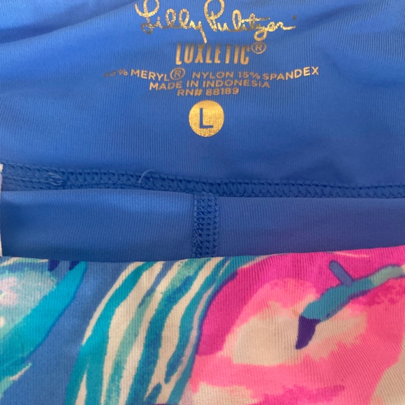 Lilly Pulitzer Vibrant Pink and Blue Floral Skort L pink blue , nylon spandex - Picture 3 of 4